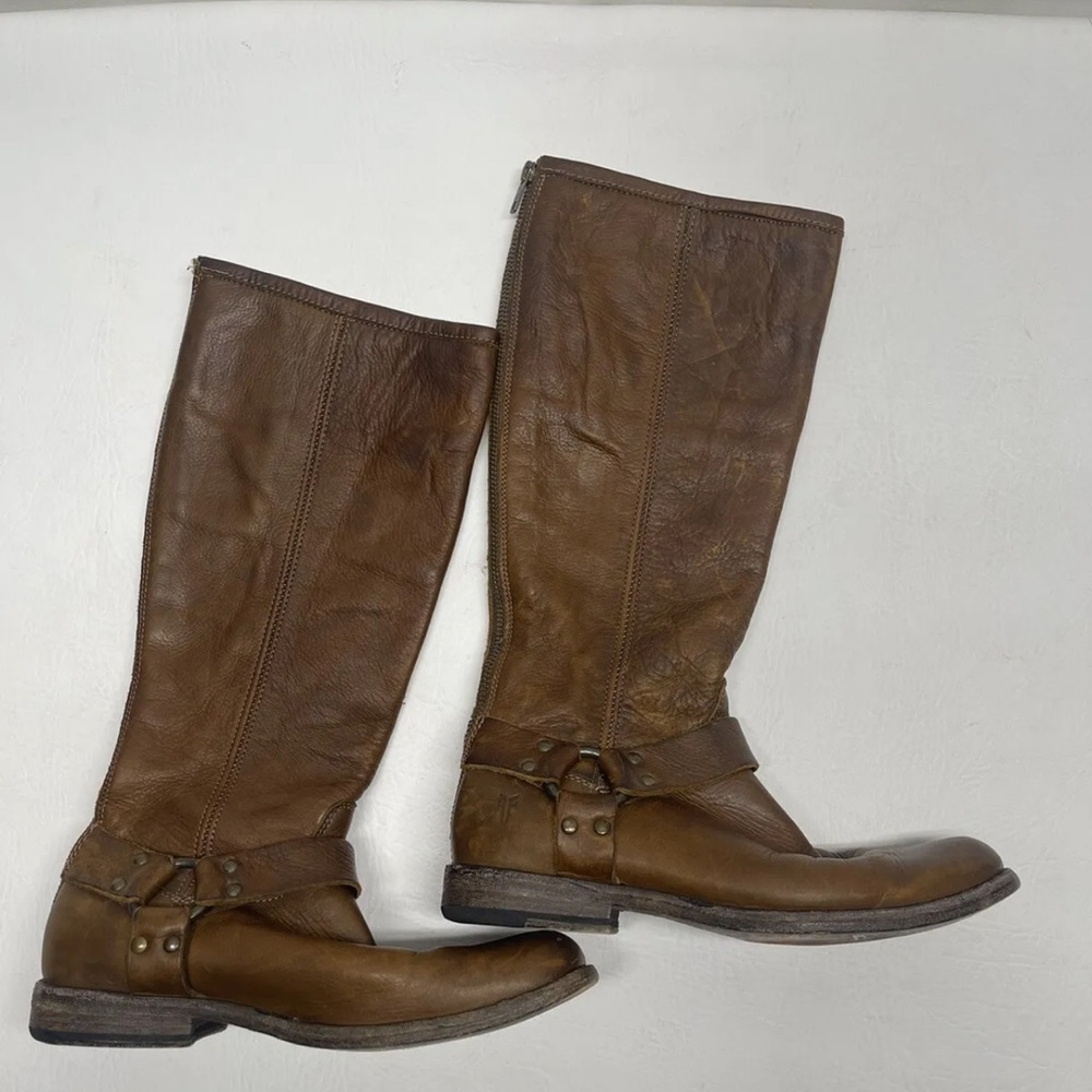 Frye Brown Lace Up Boots